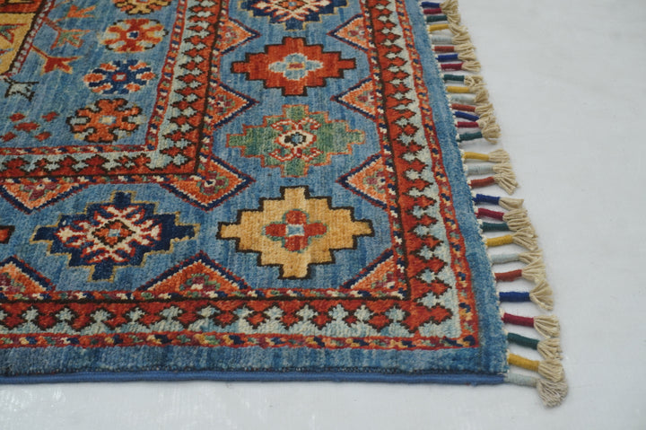 5x7 Blue Ersari Turkmen Afghan Tribal Rug