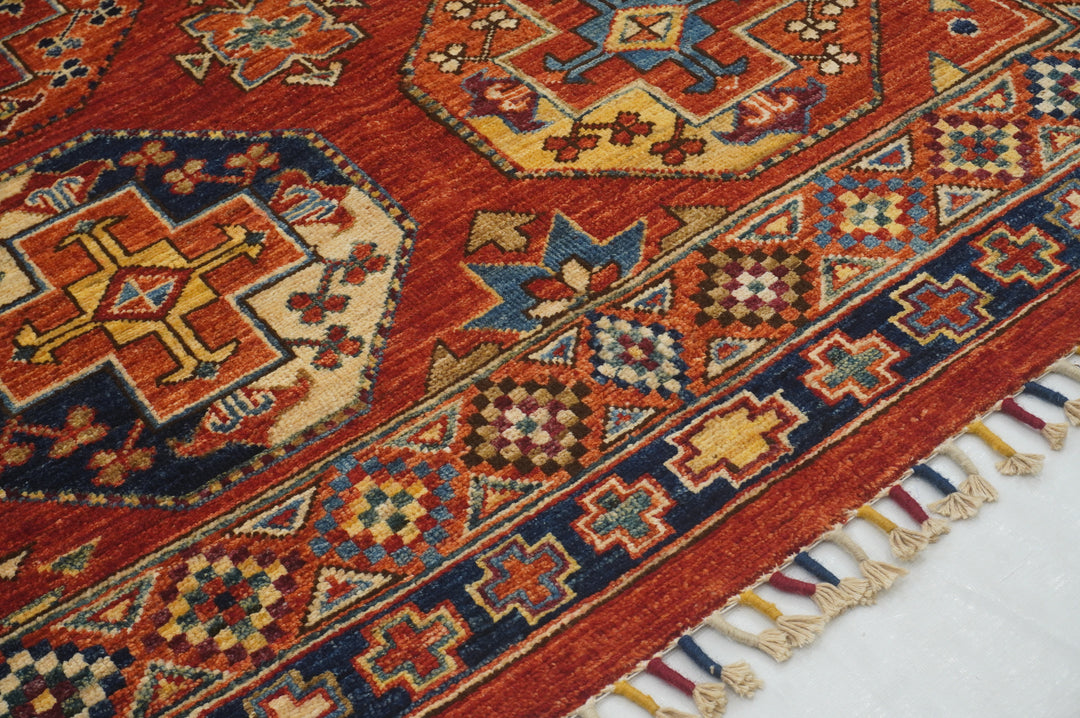 4x6 Red Turkmen Ersari Afghan Oriental Rug