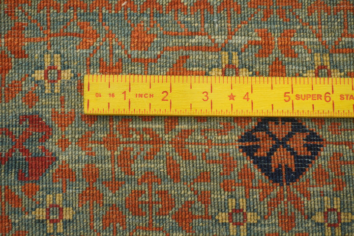 5x7 Orange Mamluk Hand-Knotted Wool Medallion Rug - Yildiz Rugs