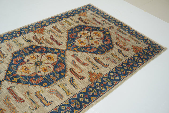 4x18 Gray Heriz Afghan Hand Knotted Wide Runner Rug - Yildiz Rugs