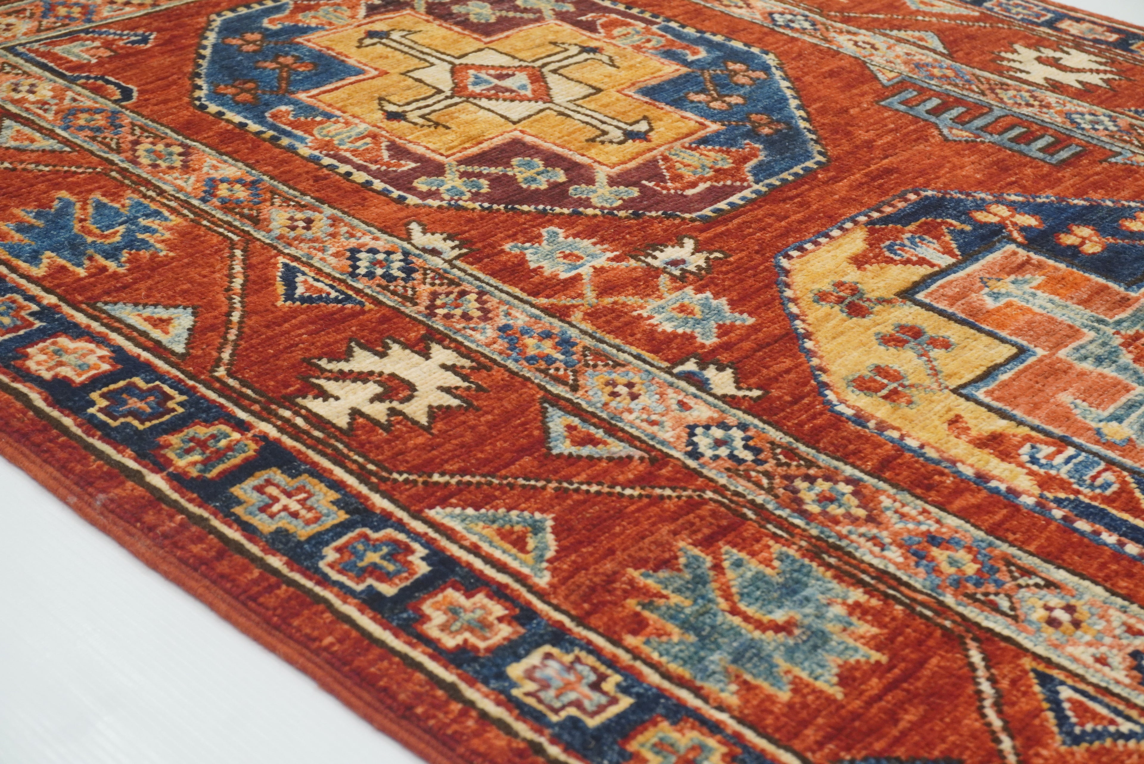 2'10"x4'6" Red Ersari Hand Knotted Afghan Wool Oriental Rug - Yildiz Rugs