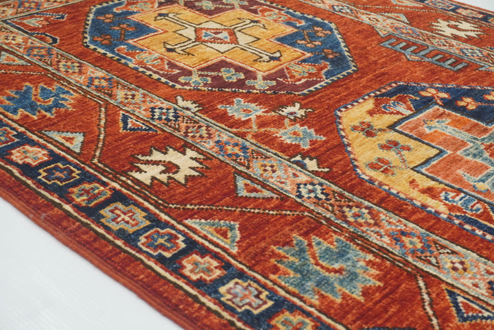 2'10"x4'6" Red Ersari Hand Knotted Afghan Wool Oriental Rug - Yildiz Rugs
