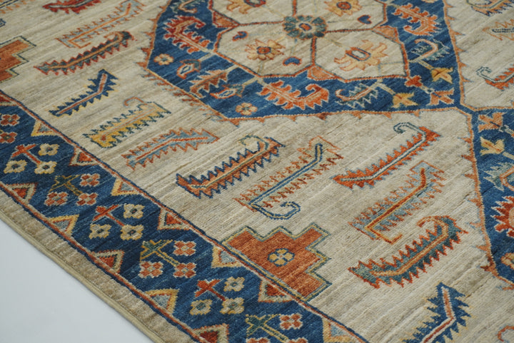 4x18 Gray Heriz Afghan Hand Knotted Wide Runner Rug - Yildiz Rugs