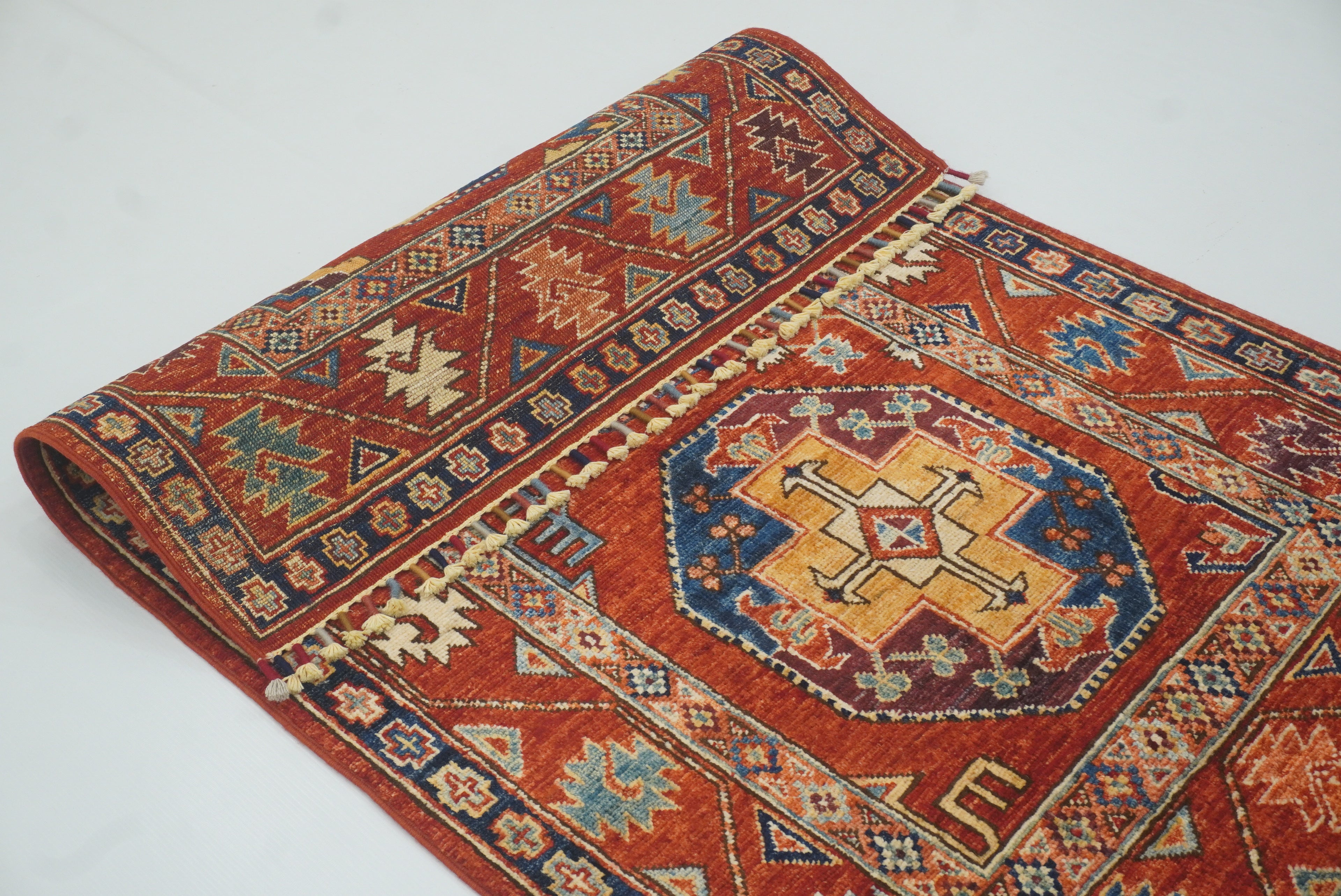2'10"x4'6" Red Ersari Hand Knotted Afghan Wool Oriental Rug - Yildiz Rugs