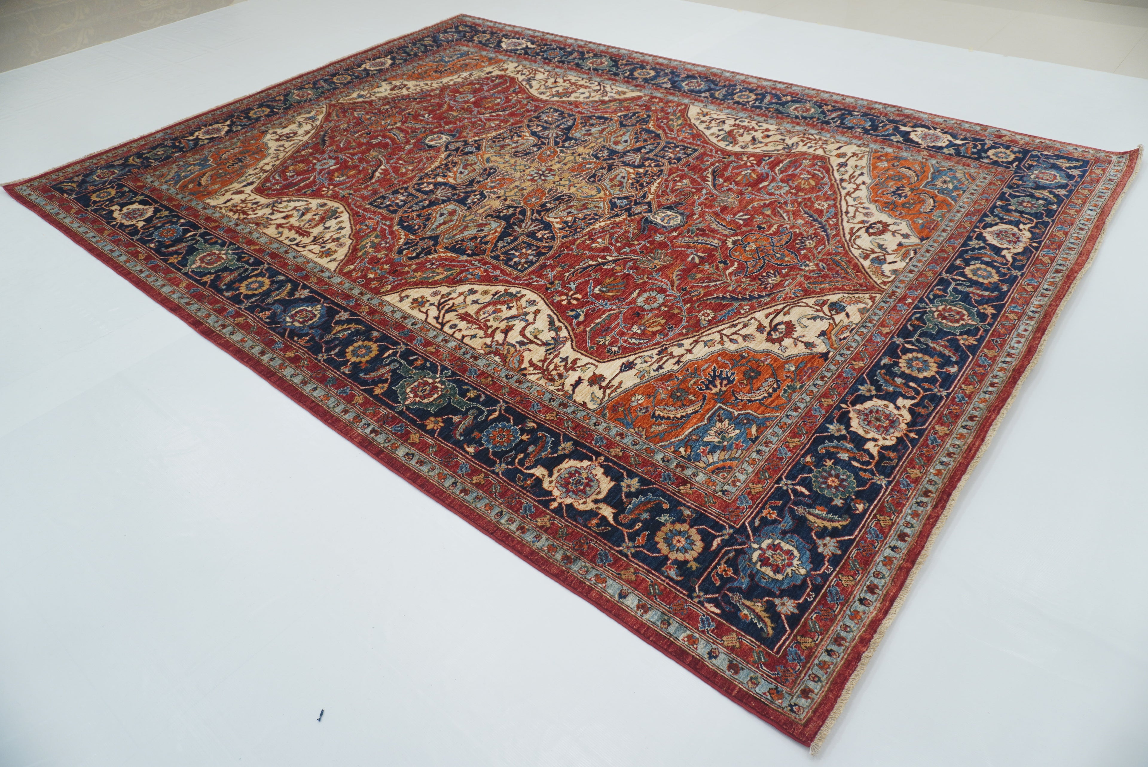 9x12 Red Serapi Afghan Hand Knotted Oriental Rug - Yildiz Rugs