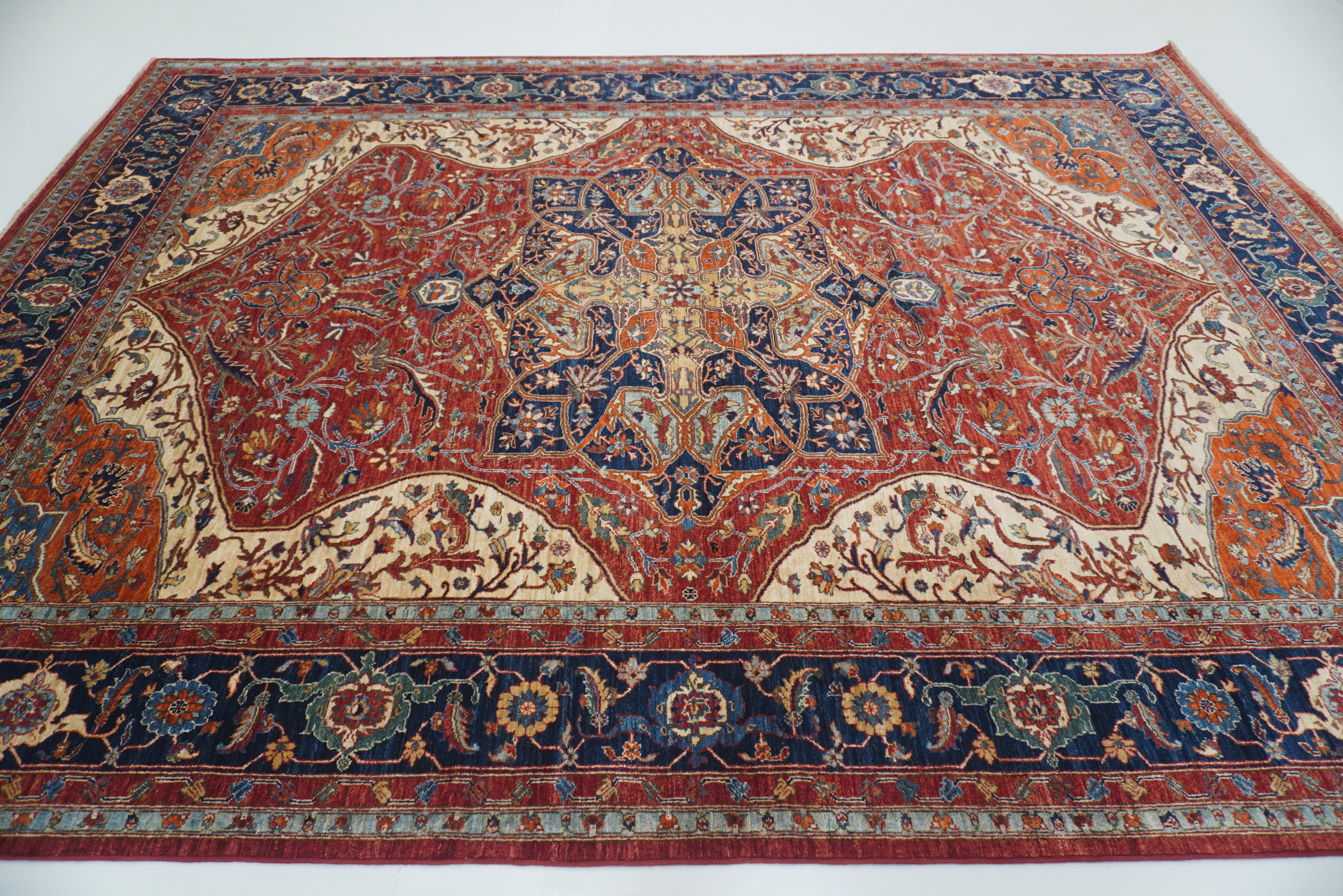 9x12 Red Serapi Afghan Hand Knotted Oriental Rug - Yildiz Rugs