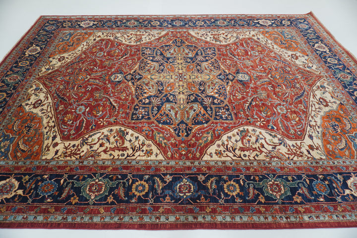 9x12 Red Serapi Afghan Hand Knotted Oriental Rug - Yildiz Rugs