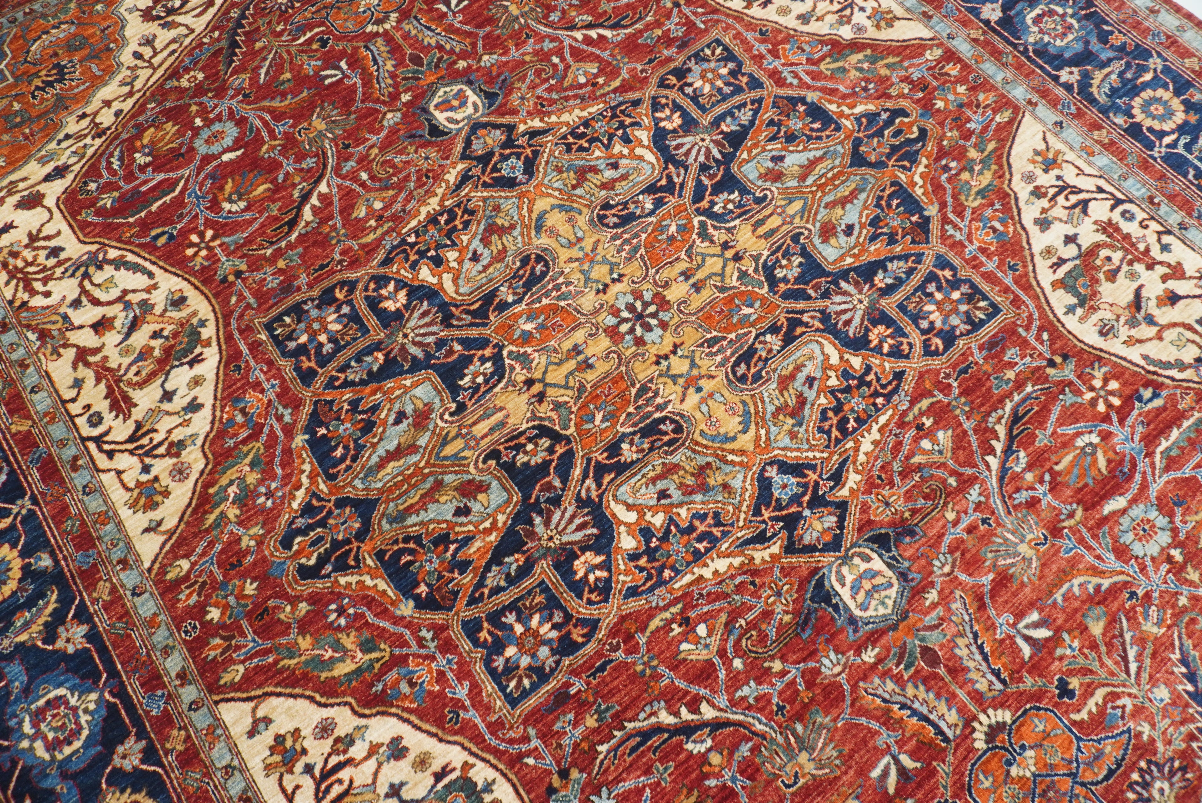 9x12 Red Serapi Afghan Hand Knotted Oriental Rug - Yildiz Rugs