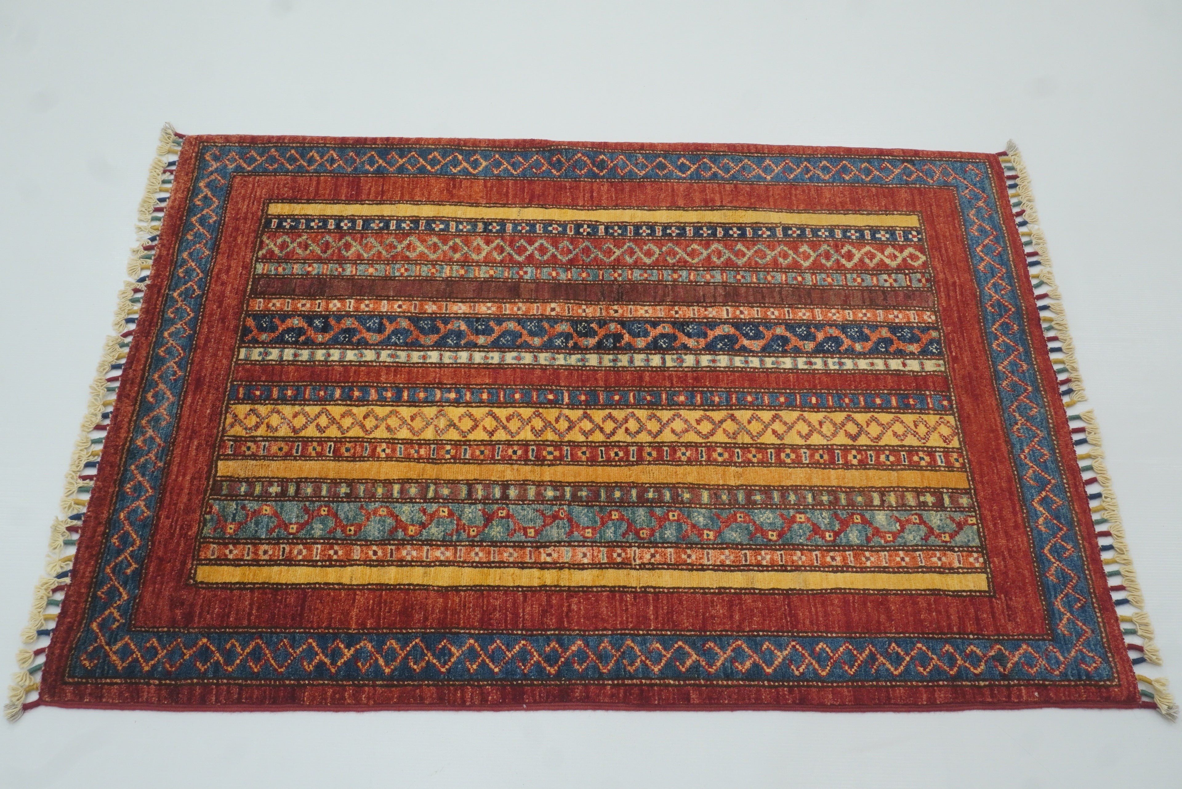 3x4 Red Turkish Style Hand knotted Wool Rug - Yildiz Rugs
