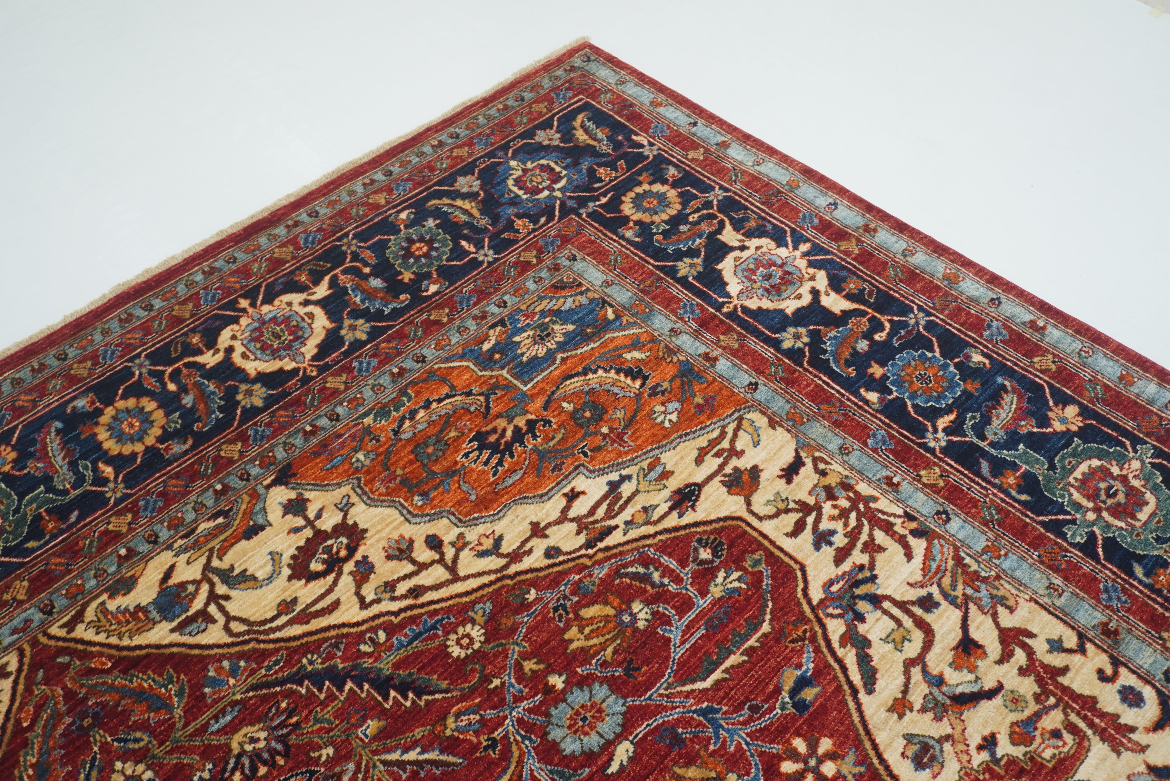 9x12 Red Serapi Afghan Hand Knotted Oriental Rug - Yildiz Rugs