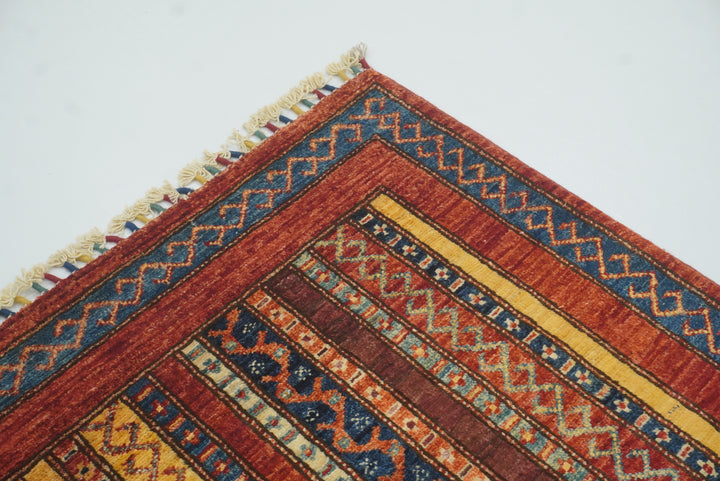 3x4 Red Turkish Style Hand knotted Wool Rug - Yildiz Rugs