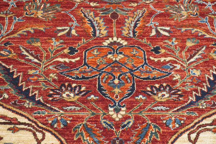 9x12 Red Serapi Afghan Hand Knotted Oriental Rug - Yildiz Rugs