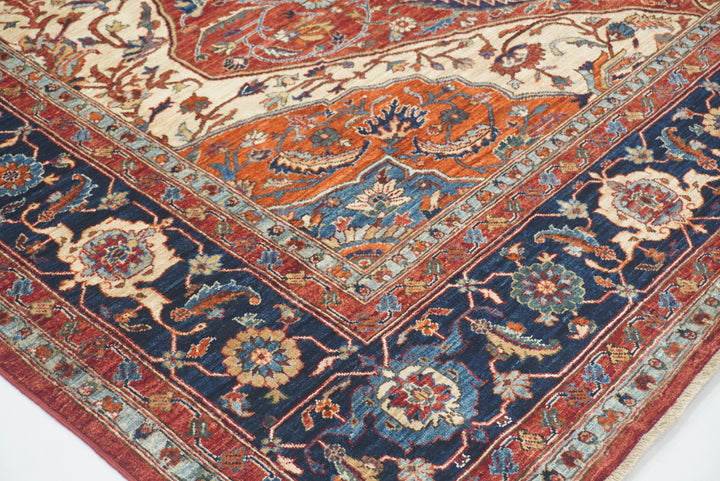 9x12 Red Serapi Afghan Hand Knotted Oriental Rug - Yildiz Rugs