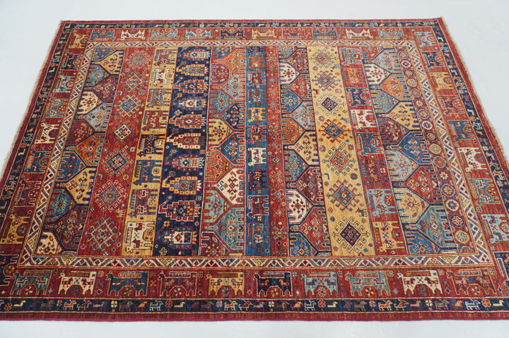 5x7 Red Tribal Gabbeh Afghan Hand Knotted wool Animal Rug