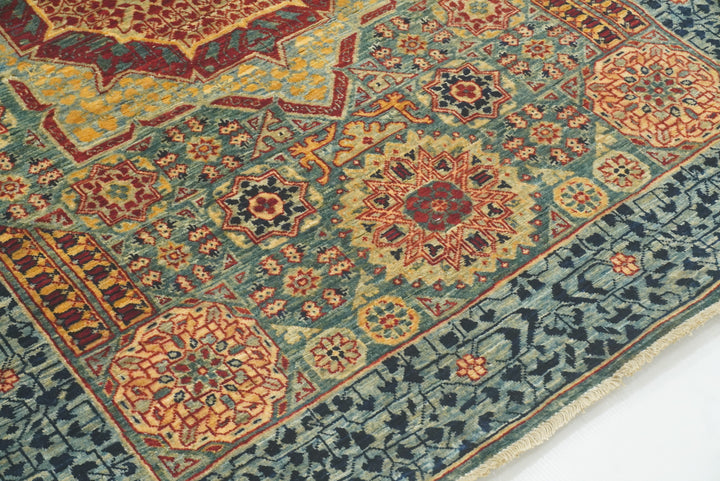 3x5 Green Mamluk Turkish Hand knotted Rug - Yildiz Rugs