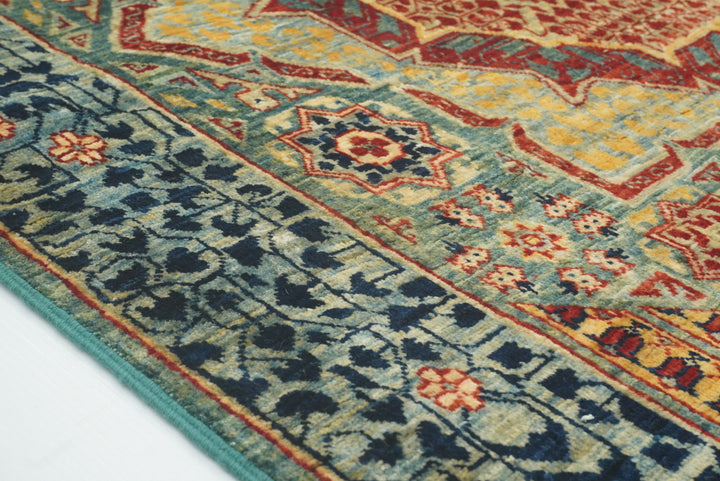 3x5 Green Mamluk Turkish Hand knotted Rug - Yildiz Rugs