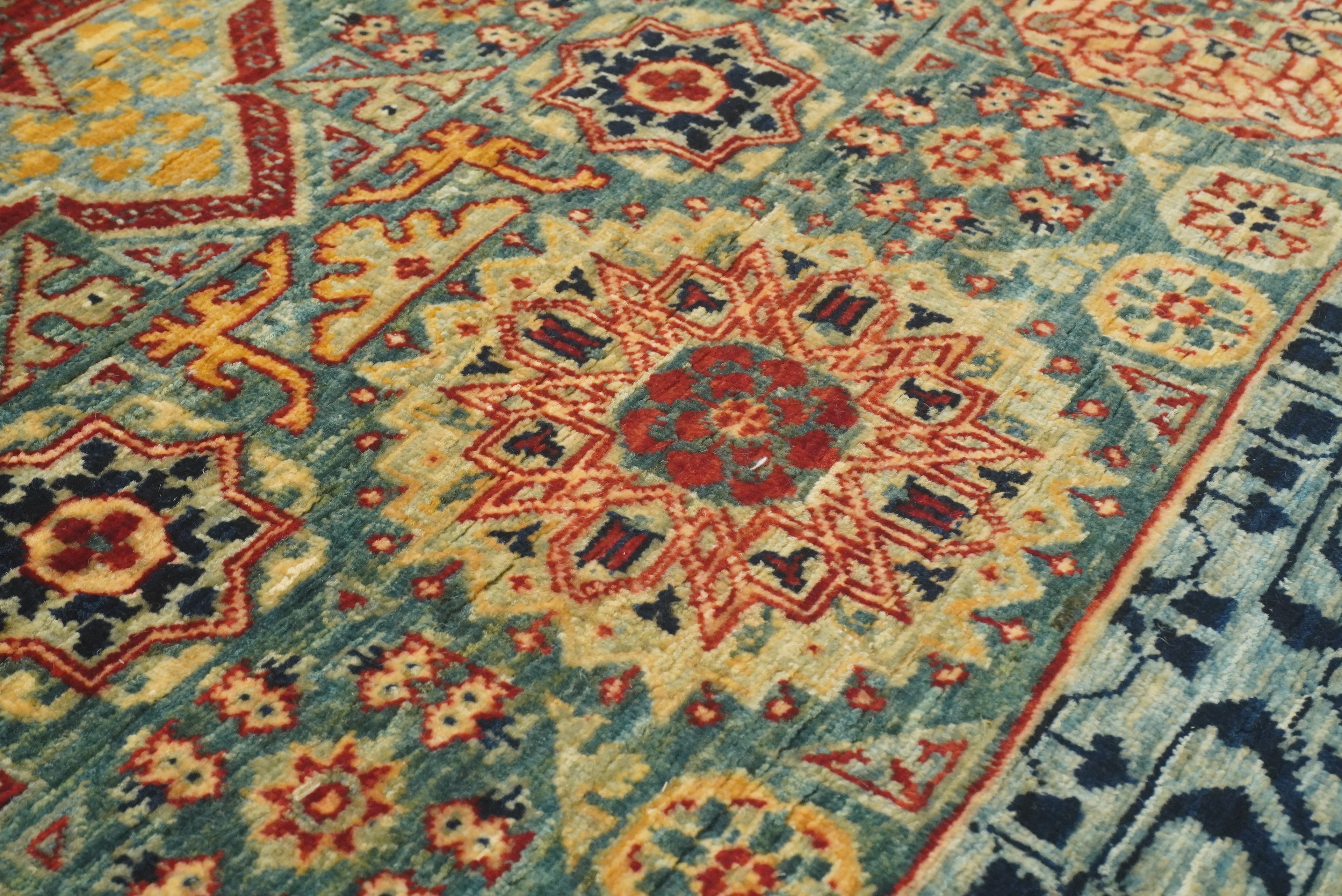 3x5 Green Mamluk Turkish Hand knotted Rug - Yildiz Rugs