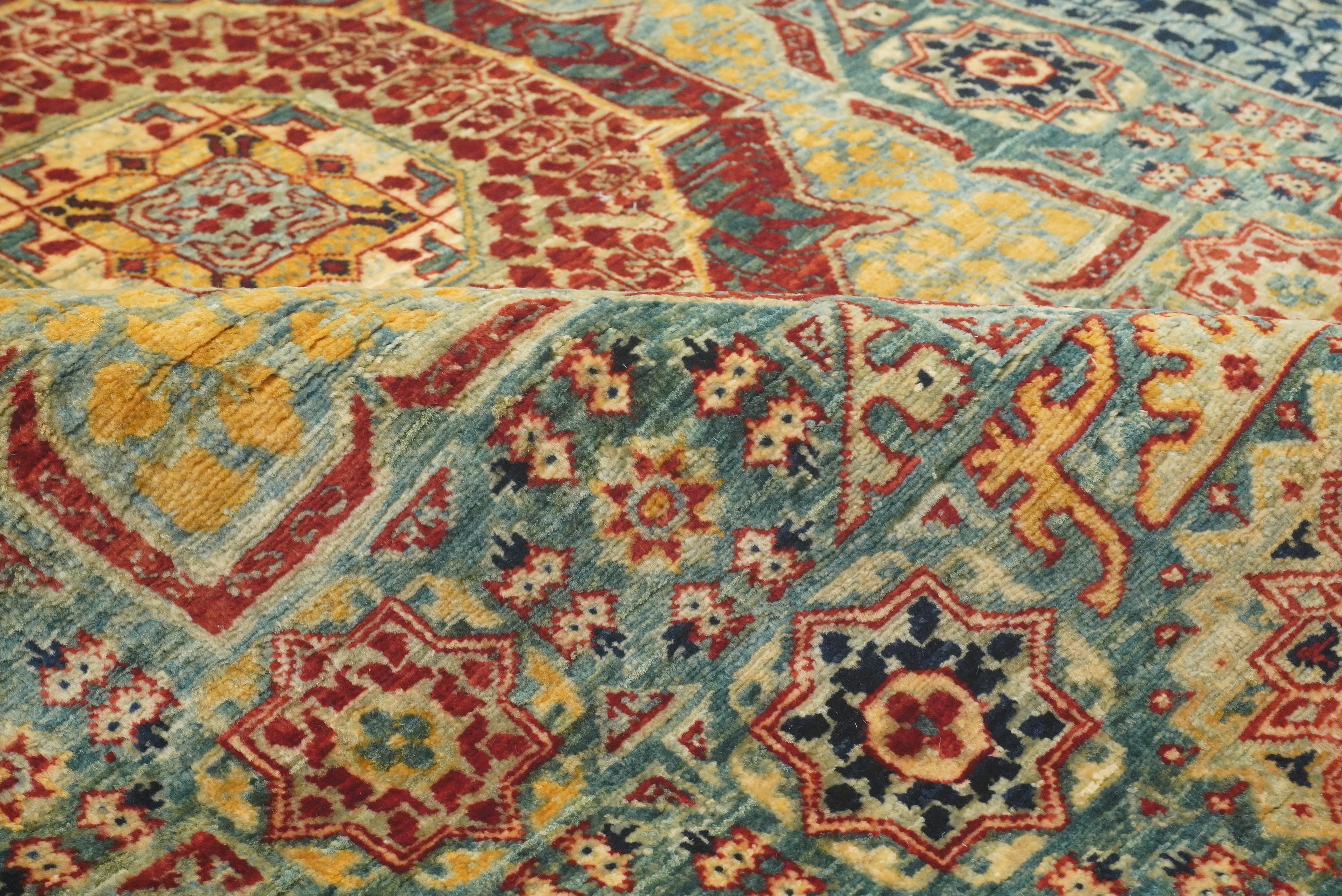 3x5 Green Mamluk Turkish Hand knotted Rug - Yildiz Rugs