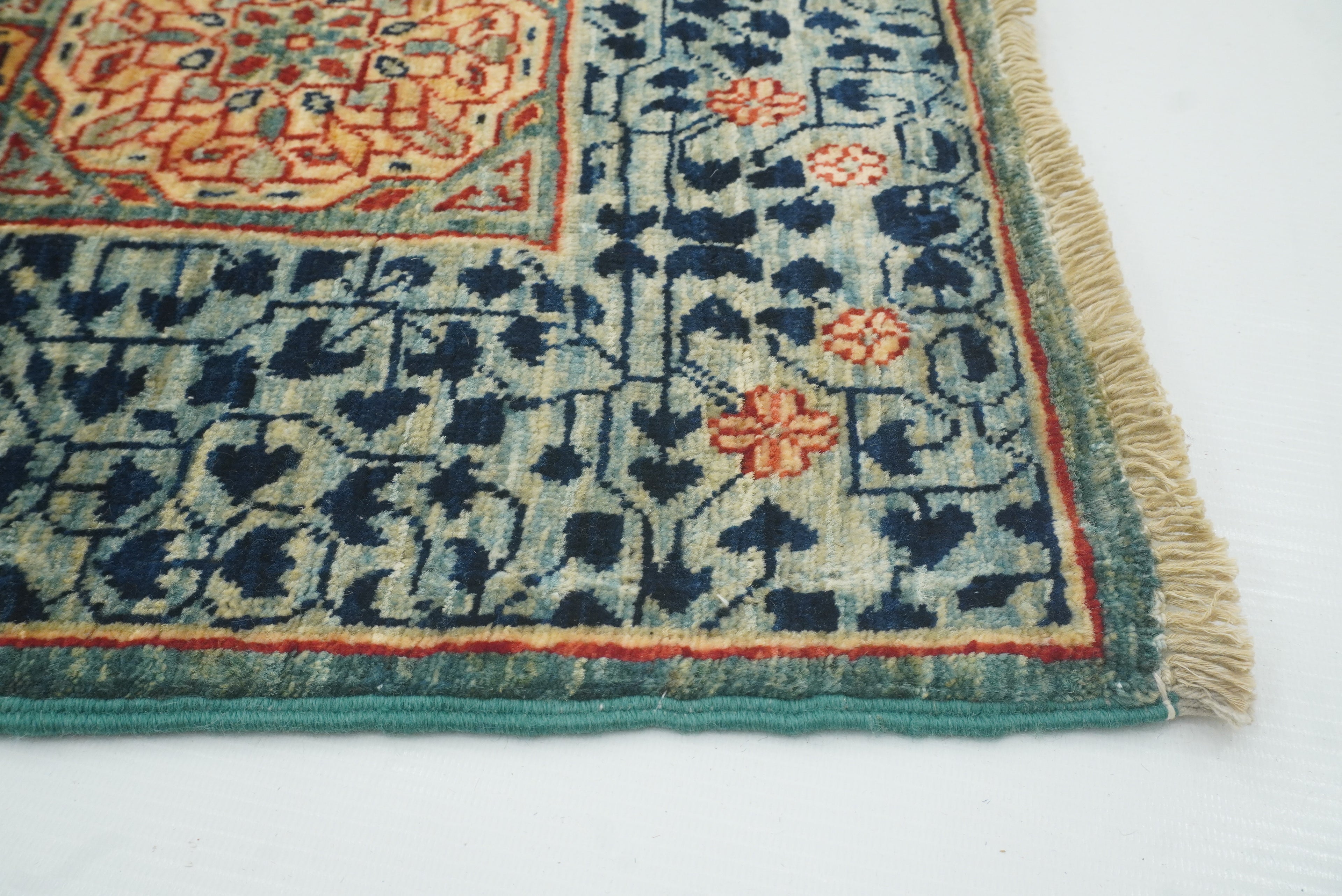 3x5 Green Mamluk Turkish Hand knotted Rug - Yildiz Rugs