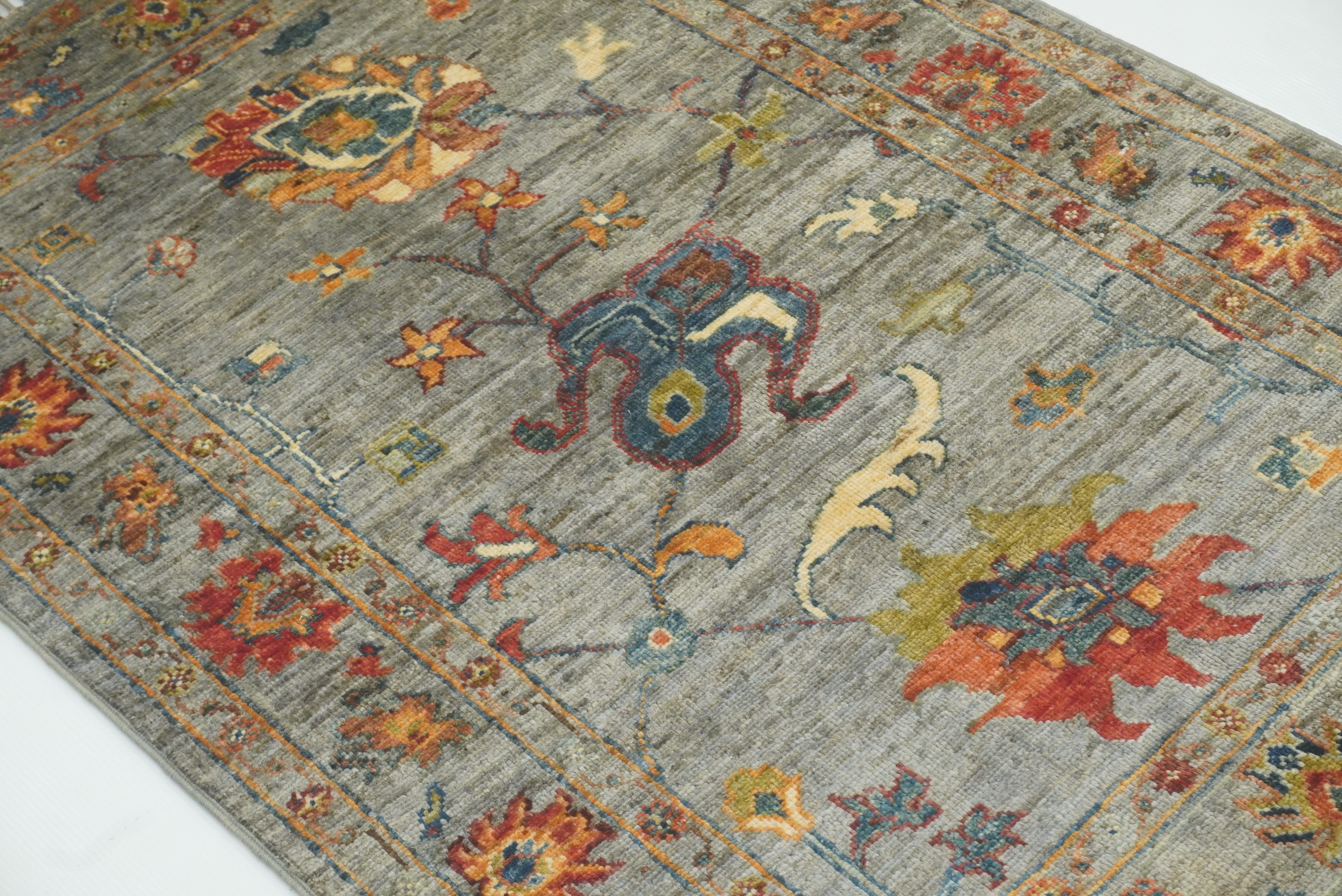 3x4 Gray Waziri Afghan Hand knotted Oriental Rug - Yildiz Rugs