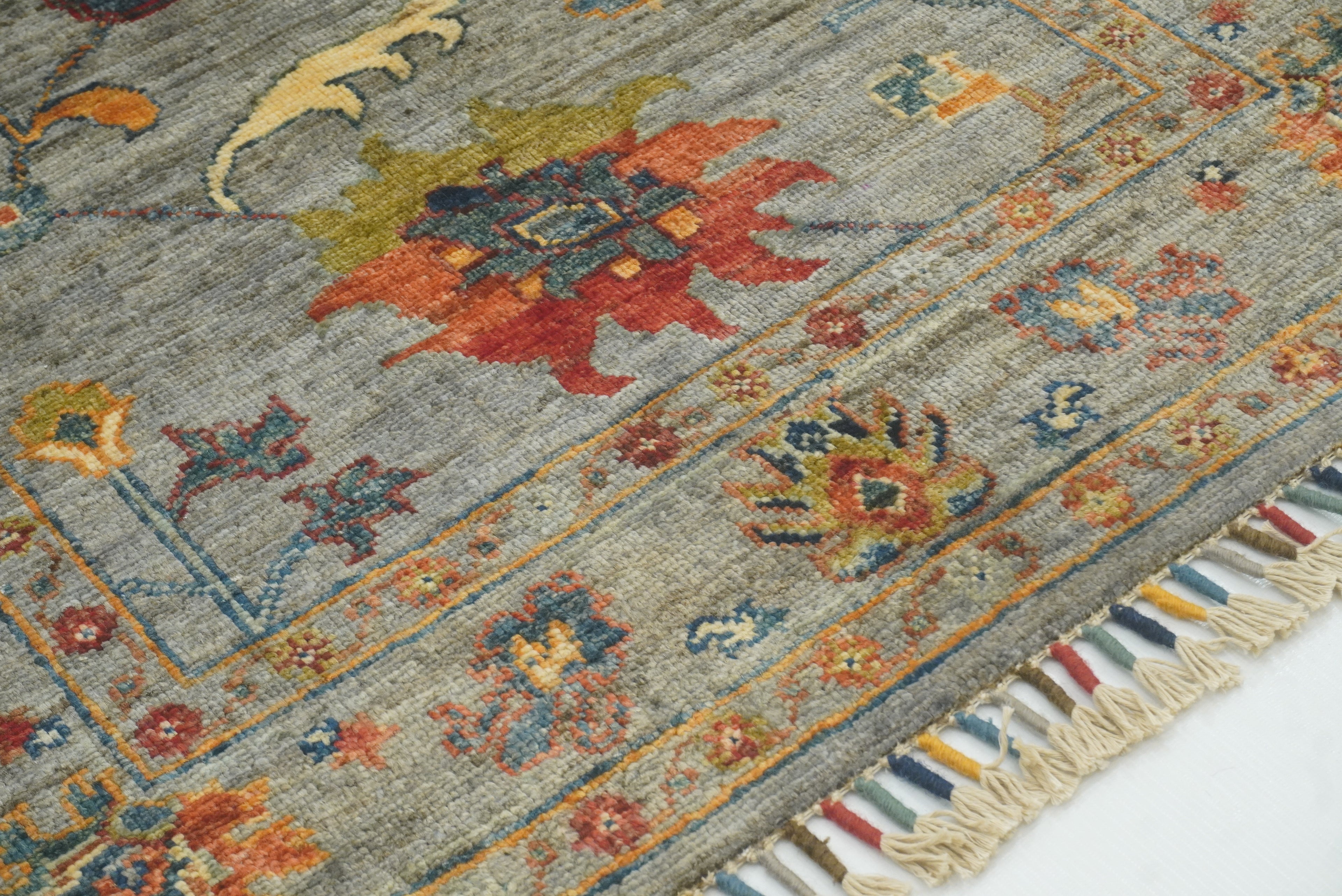 3x4 Gray Waziri Afghan Hand knotted Oriental Rug - Yildiz Rugs