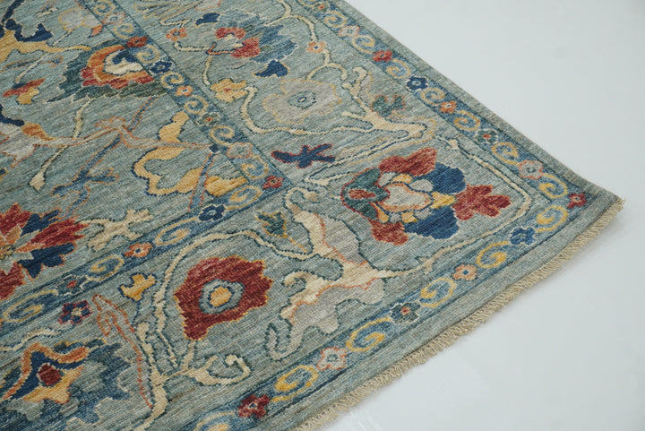 9x12 Oushak Light Blue Hand knotted Wool Rug - Yildiz Rugs