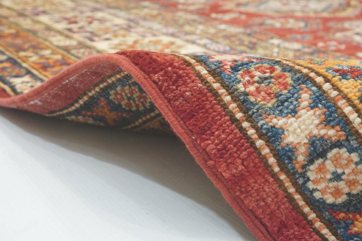 8x10 Red Kazak Afghan Hand-Knotted Oriental Rug - Yildiz Rugs