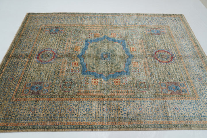 6x9 Taupe Gray Mamluk Hand Knotted Medallion Turkish Rug - Yildiz Rugs