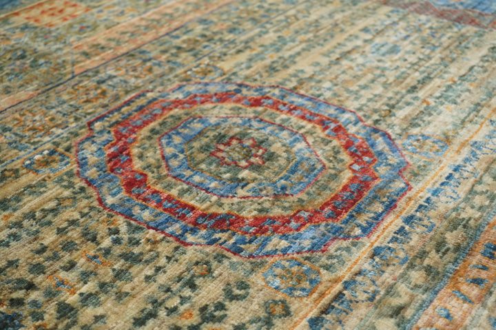 6x9 Taupe Gray Mamluk Hand Knotted Medallion Turkish Rug - Yildiz Rugs