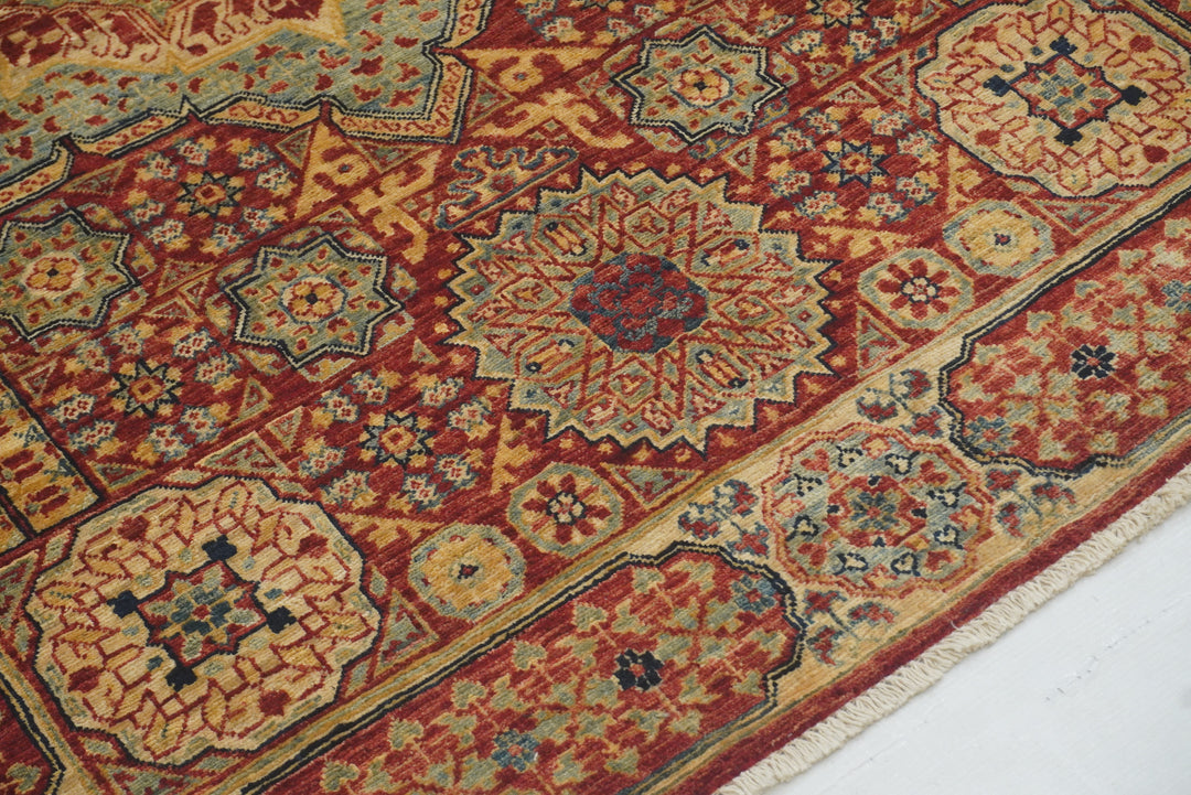 3x5 Red Mamluk Turkish Hand knotted Medallion Rug