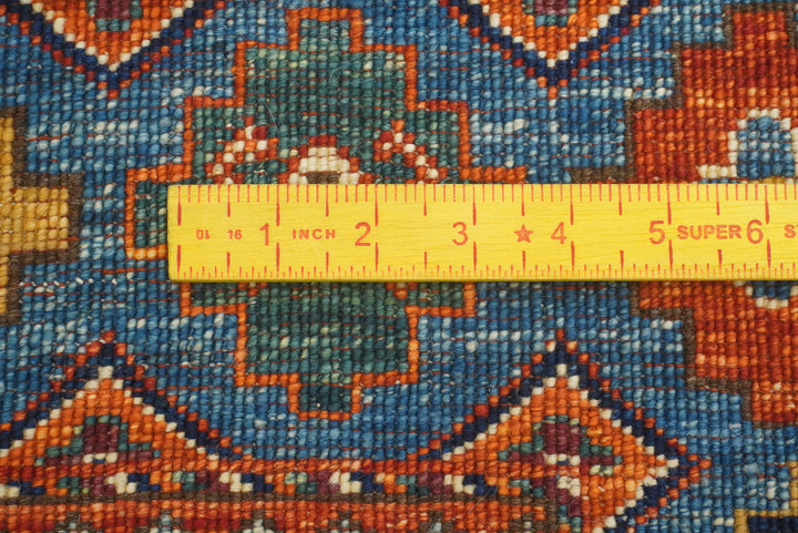 8x12 Blue Ersari Hand-Knotted Afghan Tribal Rug - Yildiz Rugs