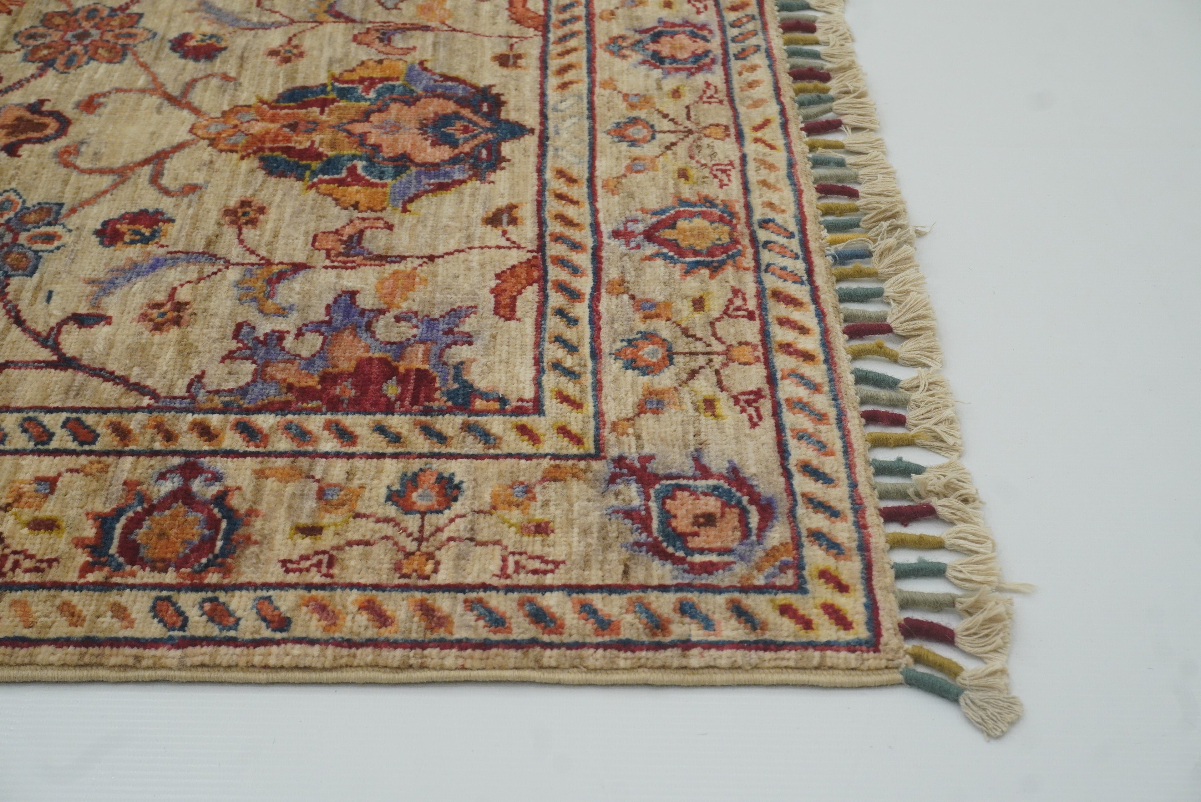 3x4 Beige Waziri Afghan Hand knotted Oriental Rug - Yildiz Rugs