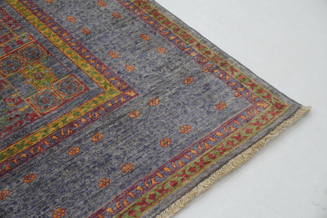 5x7 Blueish Gray Mamluk Hand knotted Turkish Rug