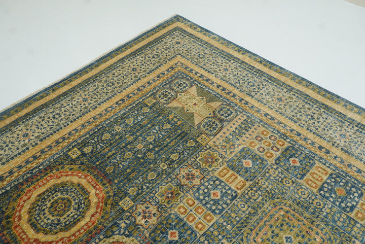 9x12 Blue Mamluk Turkish Style Hand-Knotted Wool Rug - Yildiz Rugs