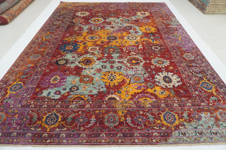 9x12 Red Modern Bidjar Afghan Hand knotted Rug - Yildiz Rugs