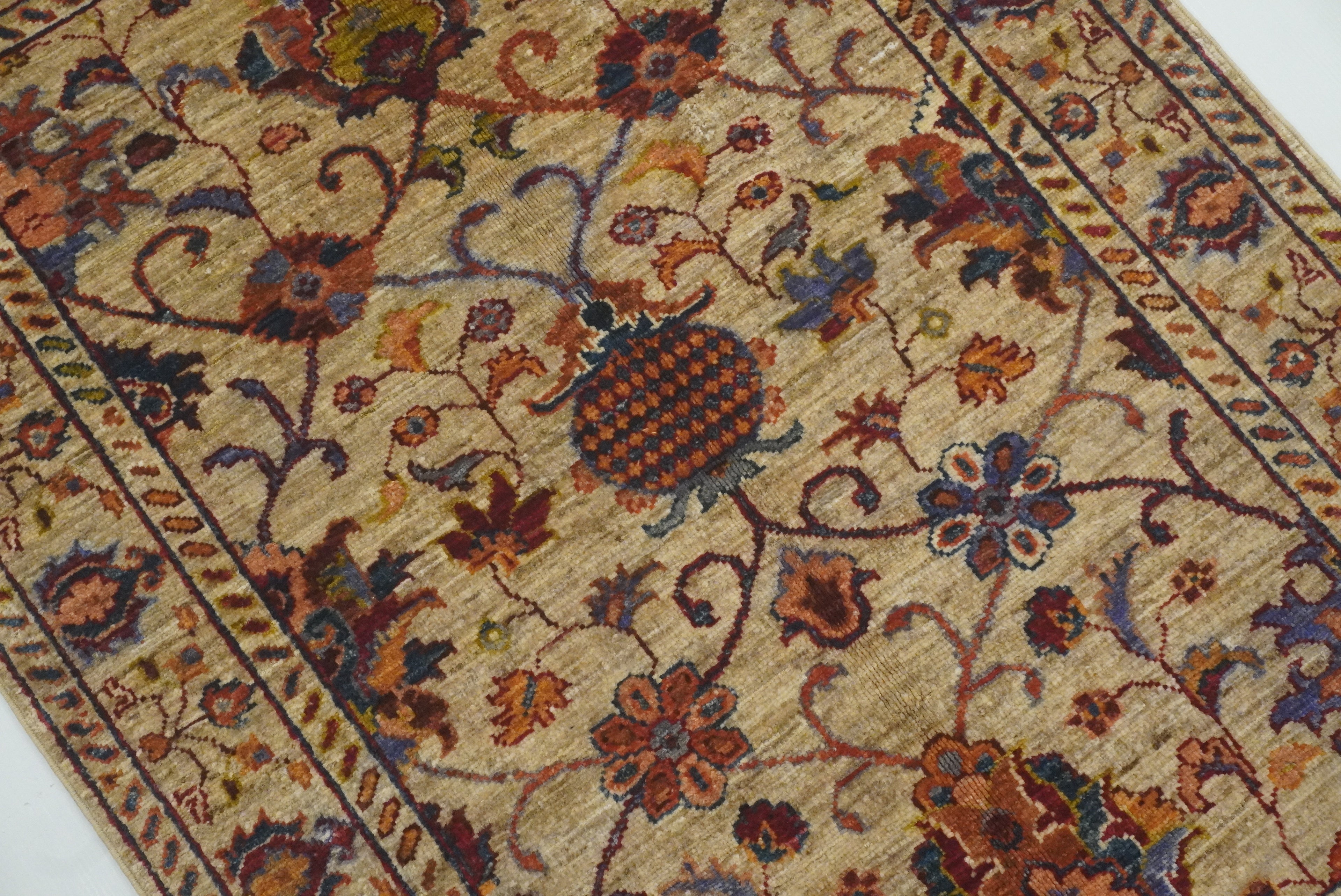 3x4 Beige Waziri Afghan Hand knotted Oriental Rug - Yildiz Rugs