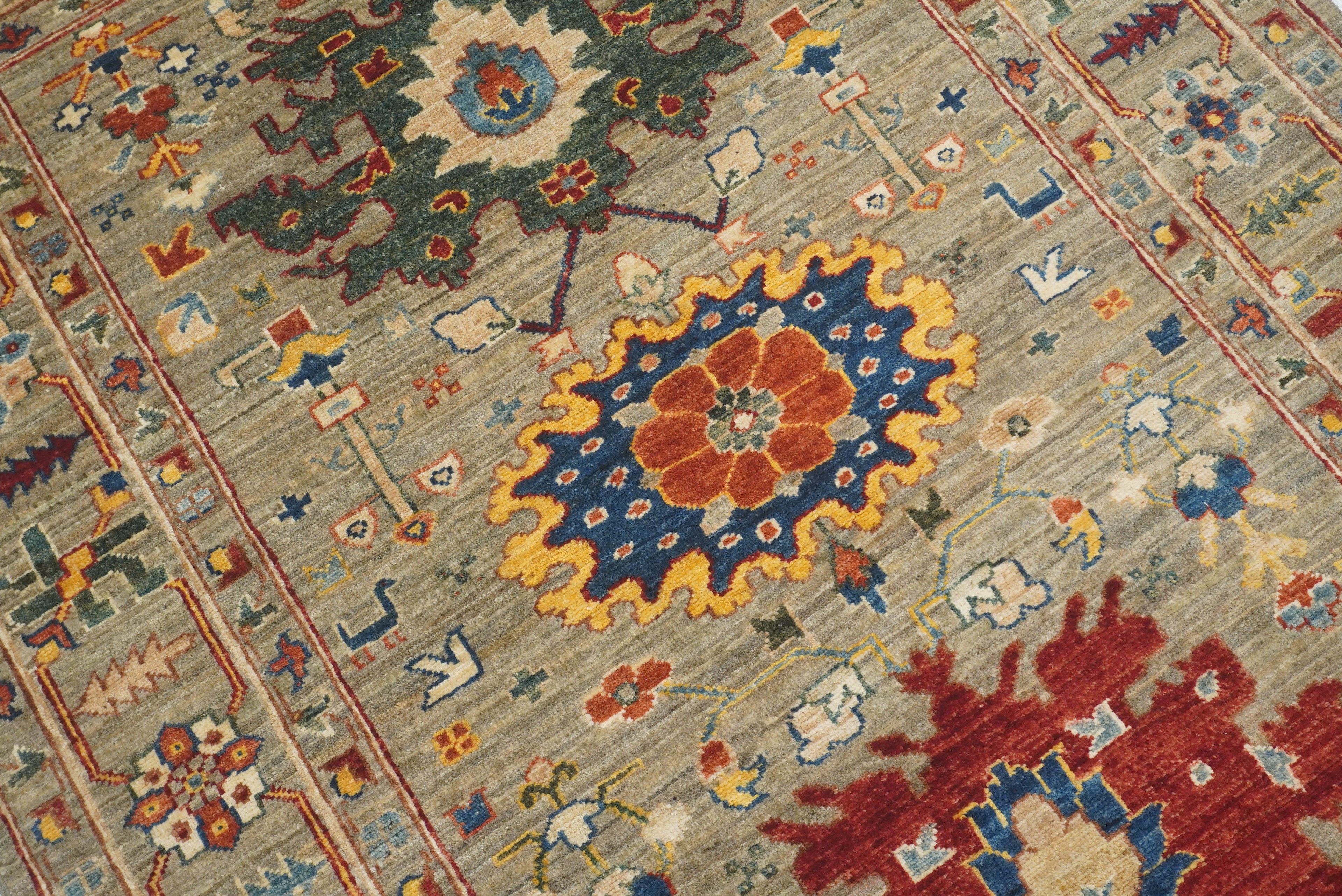 4x6 Beige Afghan Bidjar Hand Knotted Wool Oriental Rug - Yildiz Rugs