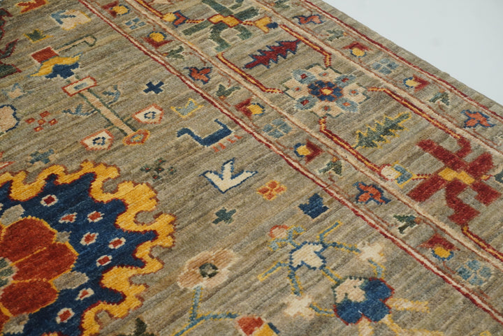 4x6 Beige Afghan Bidjar Hand Knotted Wool Oriental Rug - Yildiz Rugs