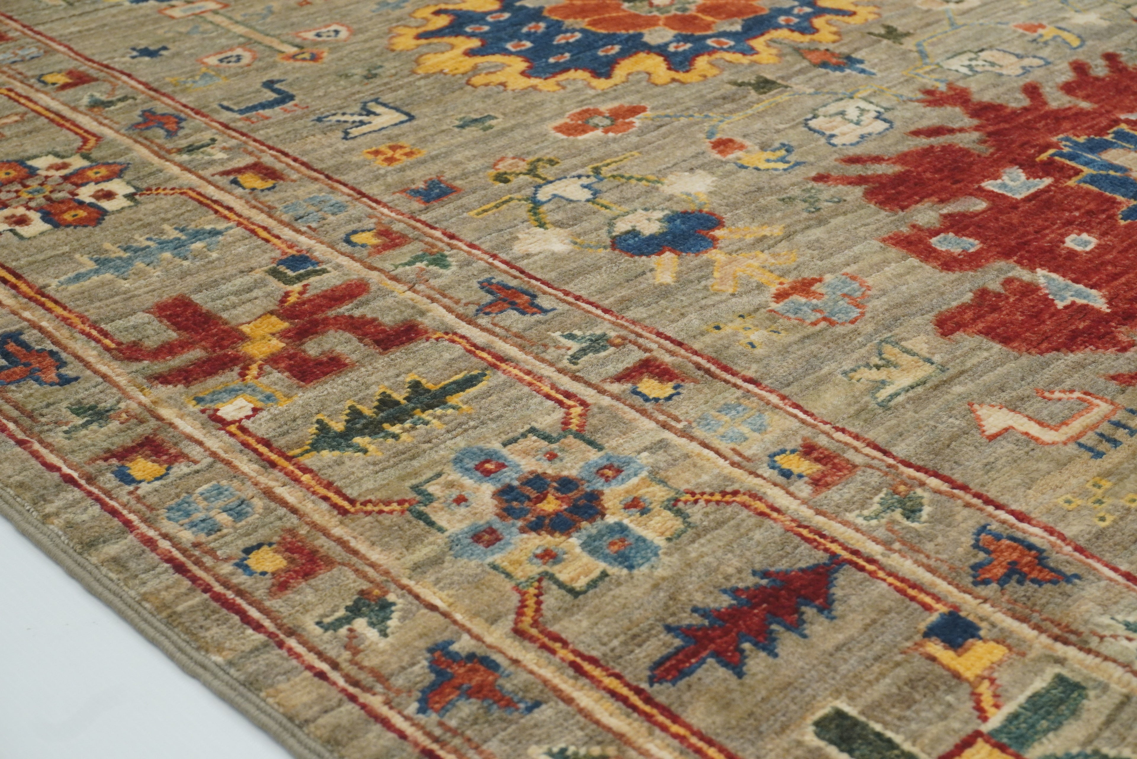 4x6 Beige Afghan Bidjar Hand Knotted Wool Oriental Rug - Yildiz Rugs