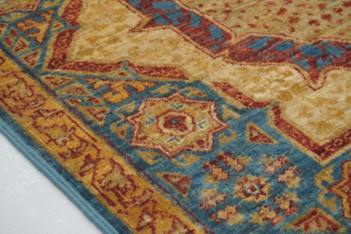 3x4 Blue Mamluk Hand knotted Turkish Medallion Rug