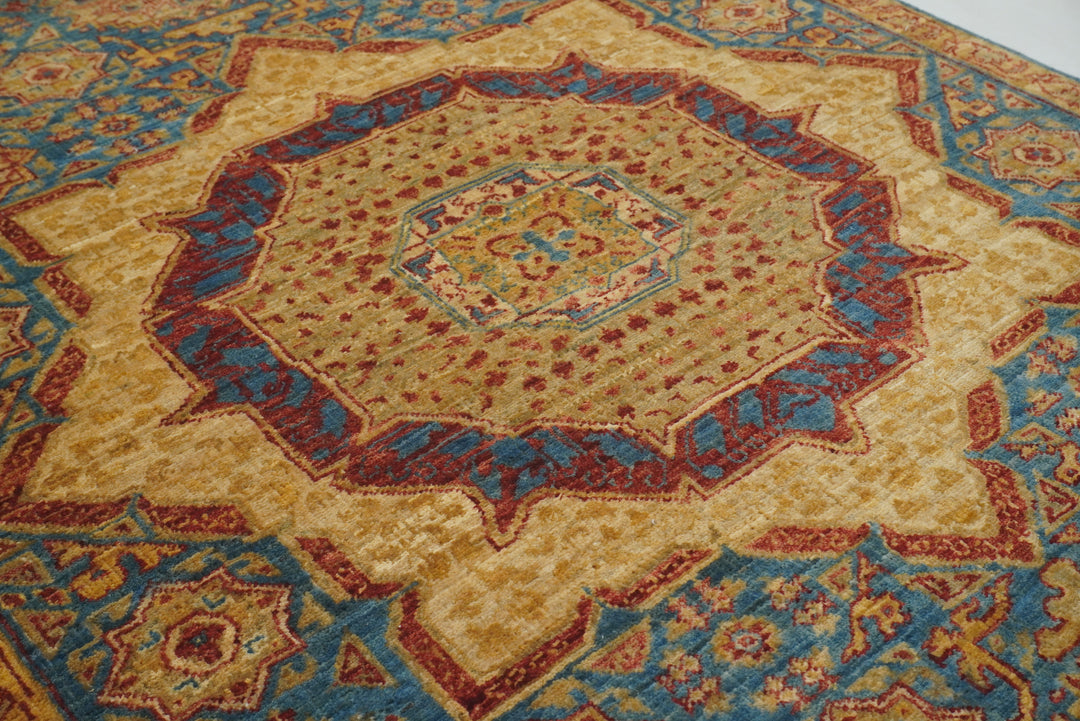 3x4 Blue Mamluk Hand knotted Turkish Medallion Rug