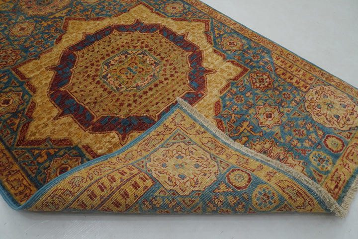 3x4 Blue Mamluk Hand knotted Turkish Medallion Rug