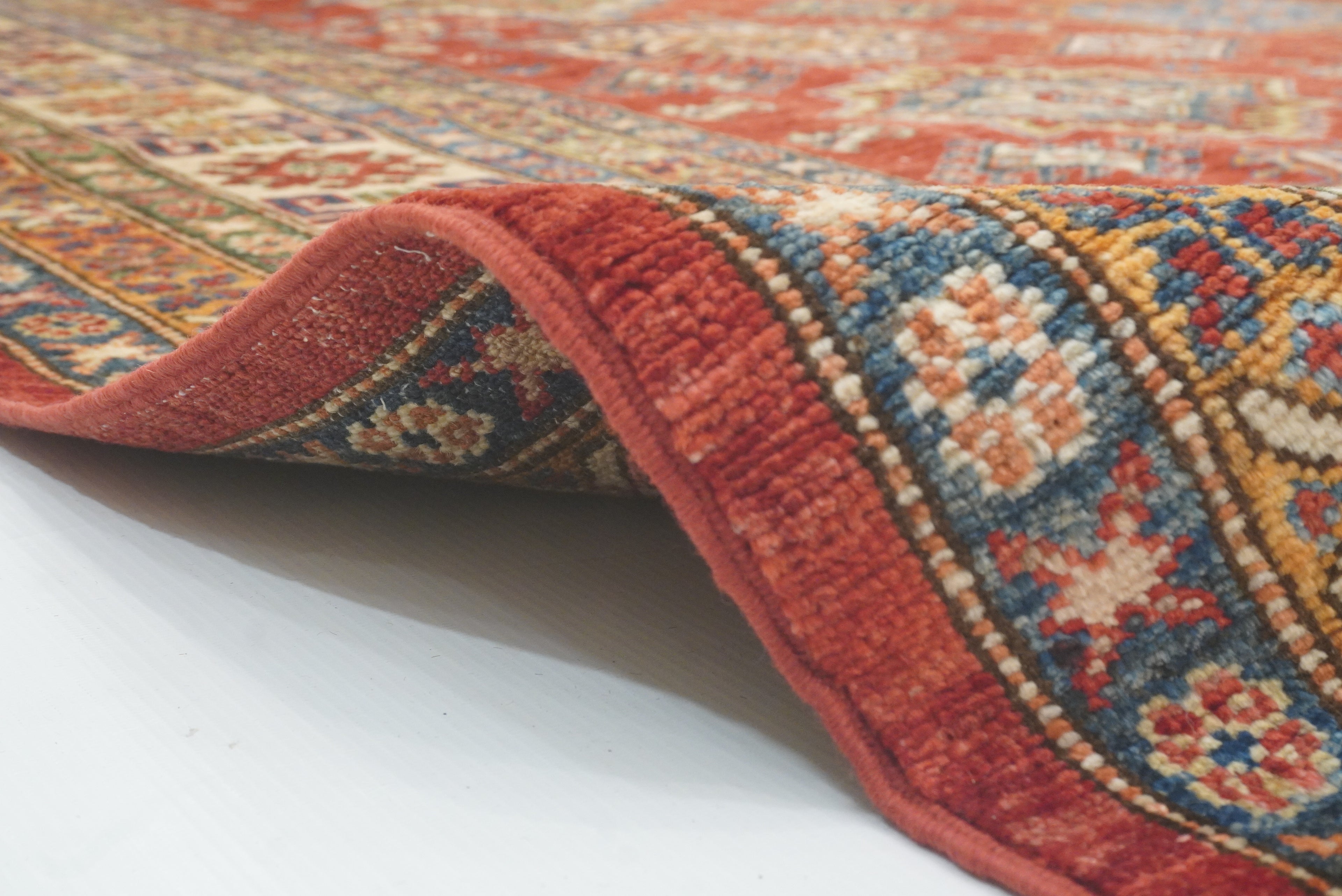 8x10 Red Kazak Afghan Hand-Knotted Oriental Rug - Yildiz Rugs