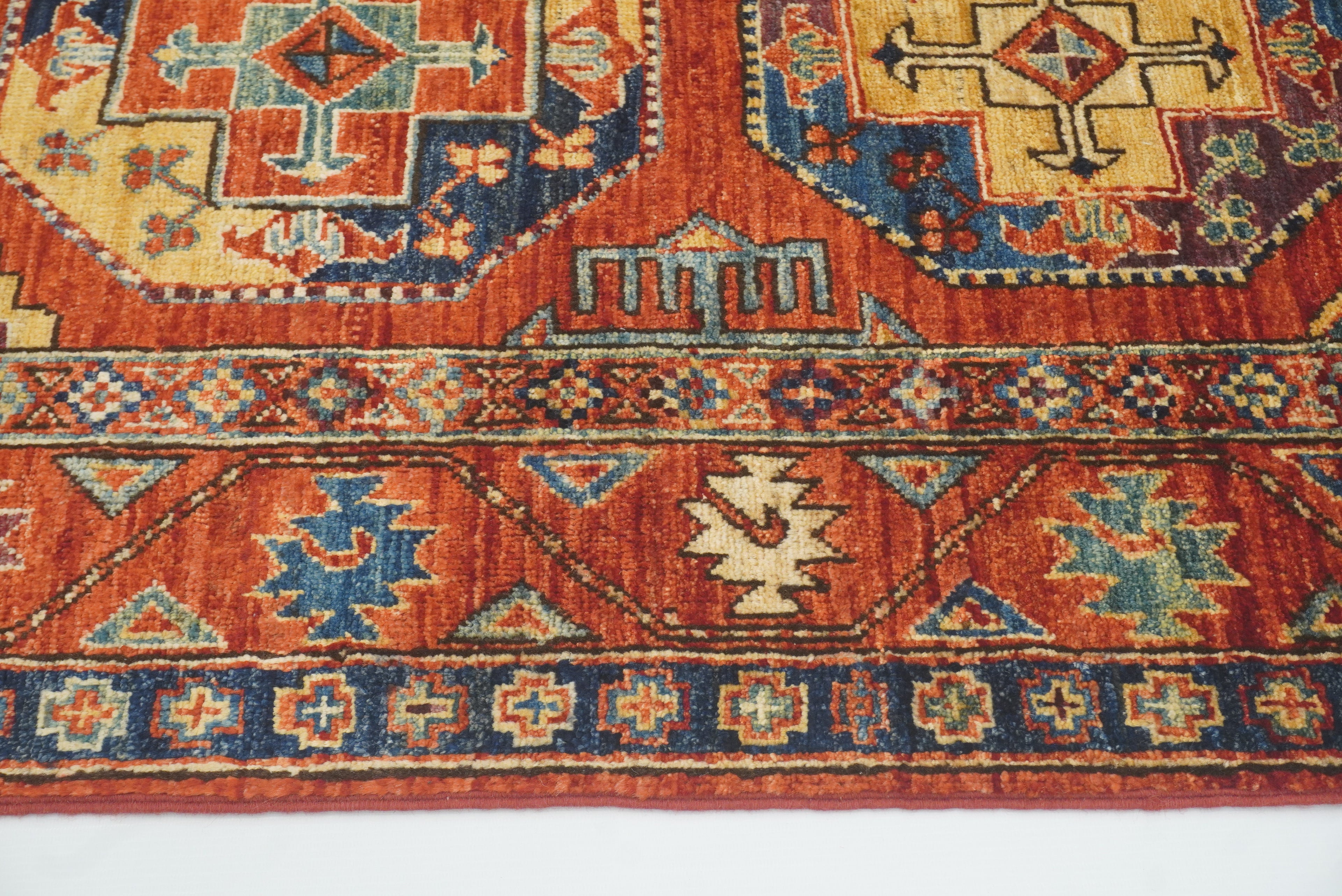 3x4 Red Ersari Hand Knotted Afghan Wool Oriental Rug - Yildiz Rugs