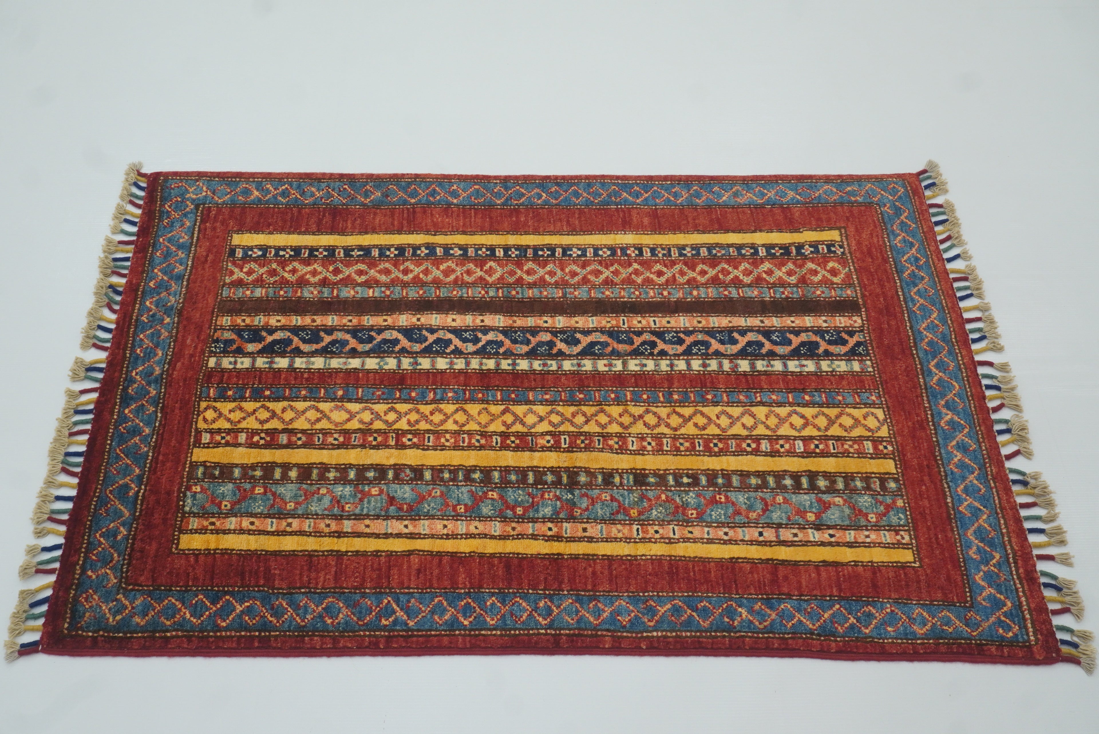 3x4 Red Turkish Style Hand knotted Wool Rug - Yildiz Rugs