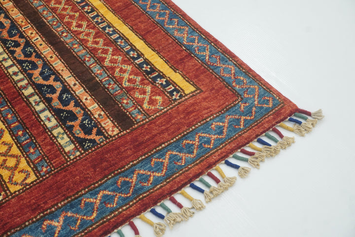 3x4 Red Turkish Style Hand knotted Wool Rug - Yildiz Rugs