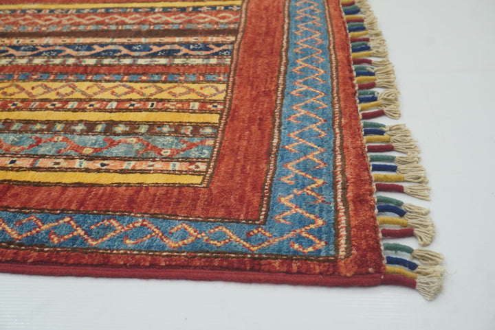 3x4 Red Turkish Style Hand knotted Wool Rug - Yildiz Rugs