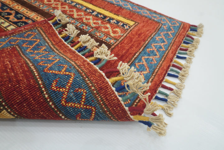 3x4 Red Turkish Style Hand knotted Wool Rug - Yildiz Rugs