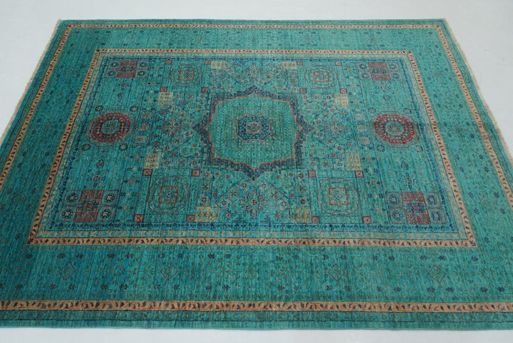 5x7 Turquoise Blue Mamluk Hand knotted Turkish Rug