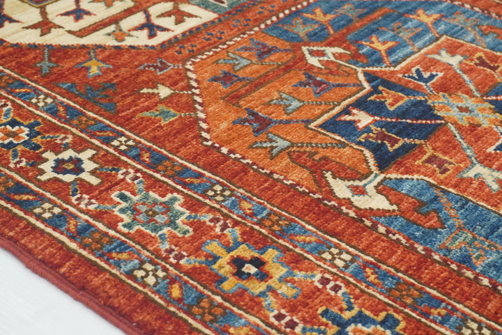 2'7"x4'6" Red Ersari Hand Knotted Afghan Wool Oriental Rug - Yildiz Rugs